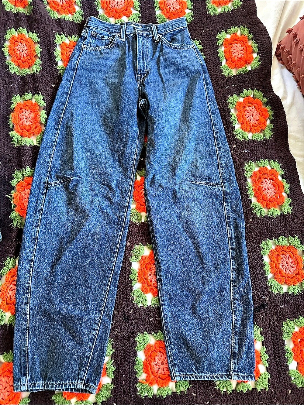 Levi's Cinch Barrel Straight Leg Jeans Blue Waist 25
